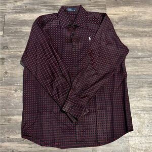 Polo Ralph Lauren Burgundy and Black Checkered Shirt
